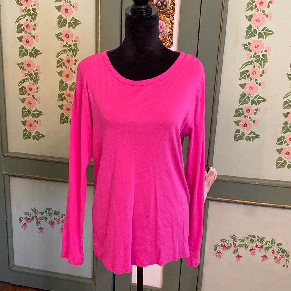GAP LONG SLEEVE "FAVORITE TEE" IN PINK SIZE XL